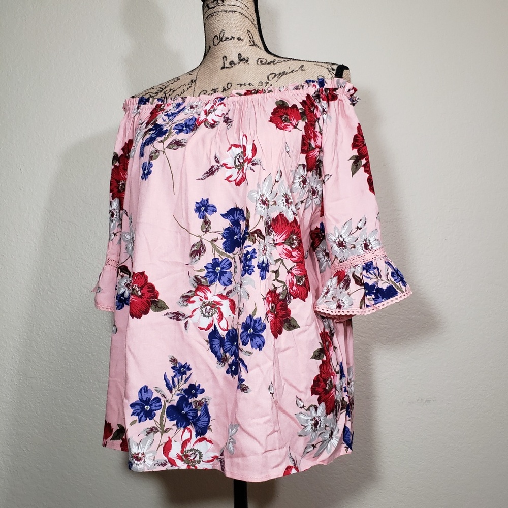 Angie Off-shoulder Floral Print Ruffle Blouse - Picture 4 of 7